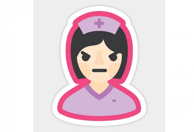 Illustration of a nurse with an angry look on her face