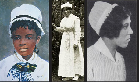 Sojourner Truth, Harriet Tubman, Susie Baker King Taylor in three separate photos