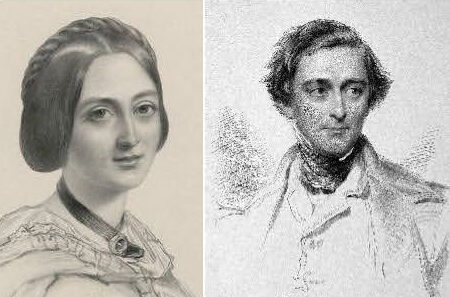 Line drawings of Elizabeth Herbert and her husband Sidney Herbert, British secretary of War during the Crimean War
